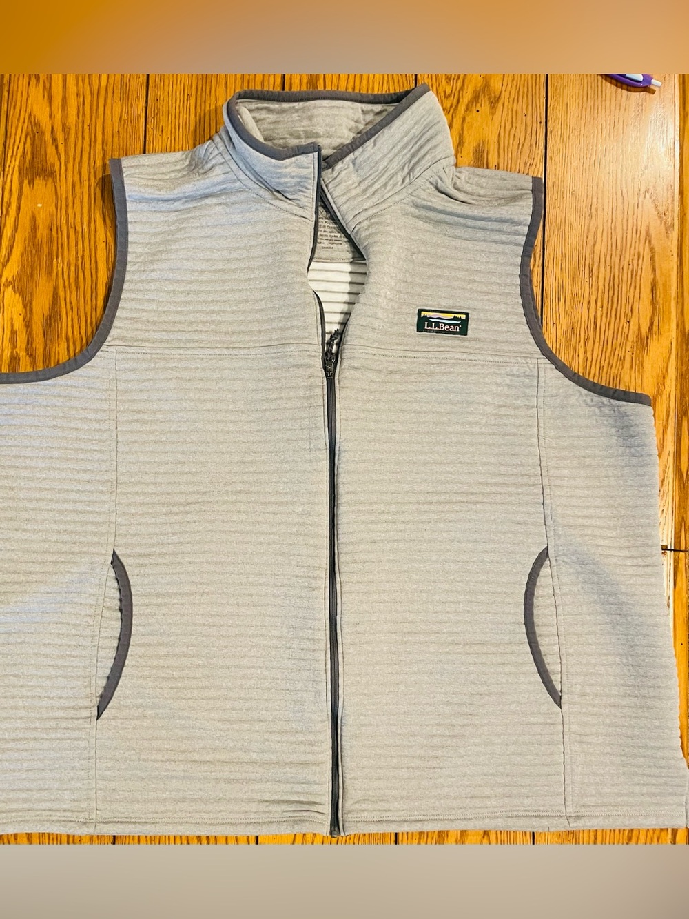 L.L. Bean women’s full zip vest, 2 tone grey, size 2XL